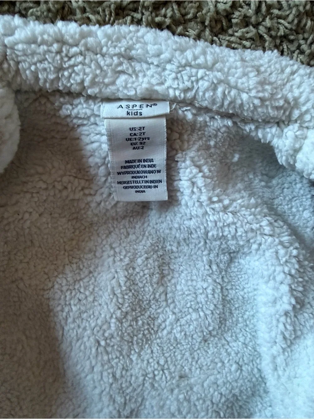 ASPEN Kids Sherpa-Lined Jacket – Size 2T